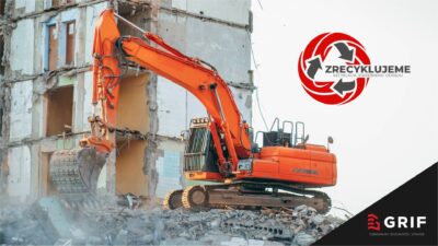 Odborná demolácia a recyklácia stavebného odpadu ťažkou technikou spoločnosti GRIF